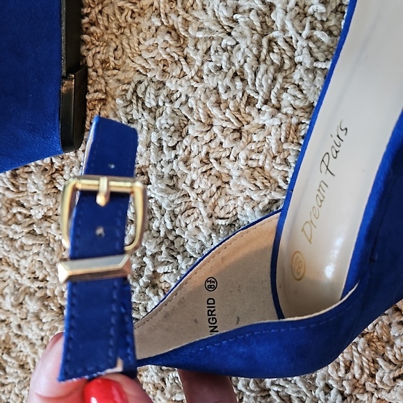 Dream Pairs Faux Suede Blue Wedge NEW! - Picture 3 of 6